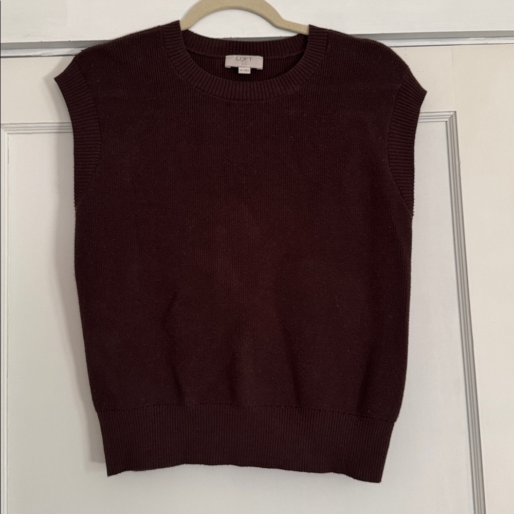 LOFT Knit Chocolate Vest Top
